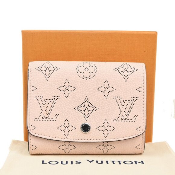 LOUIS VUITTON Iris Compact Wallet Monogram Mahina Leather Pink - Picture 1 of 12